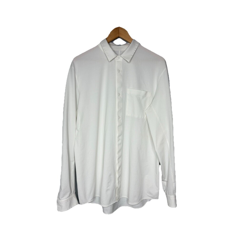 Lululemon Commission Mens XL WHITE Long Sleeve Button Down Shirt Casual Office